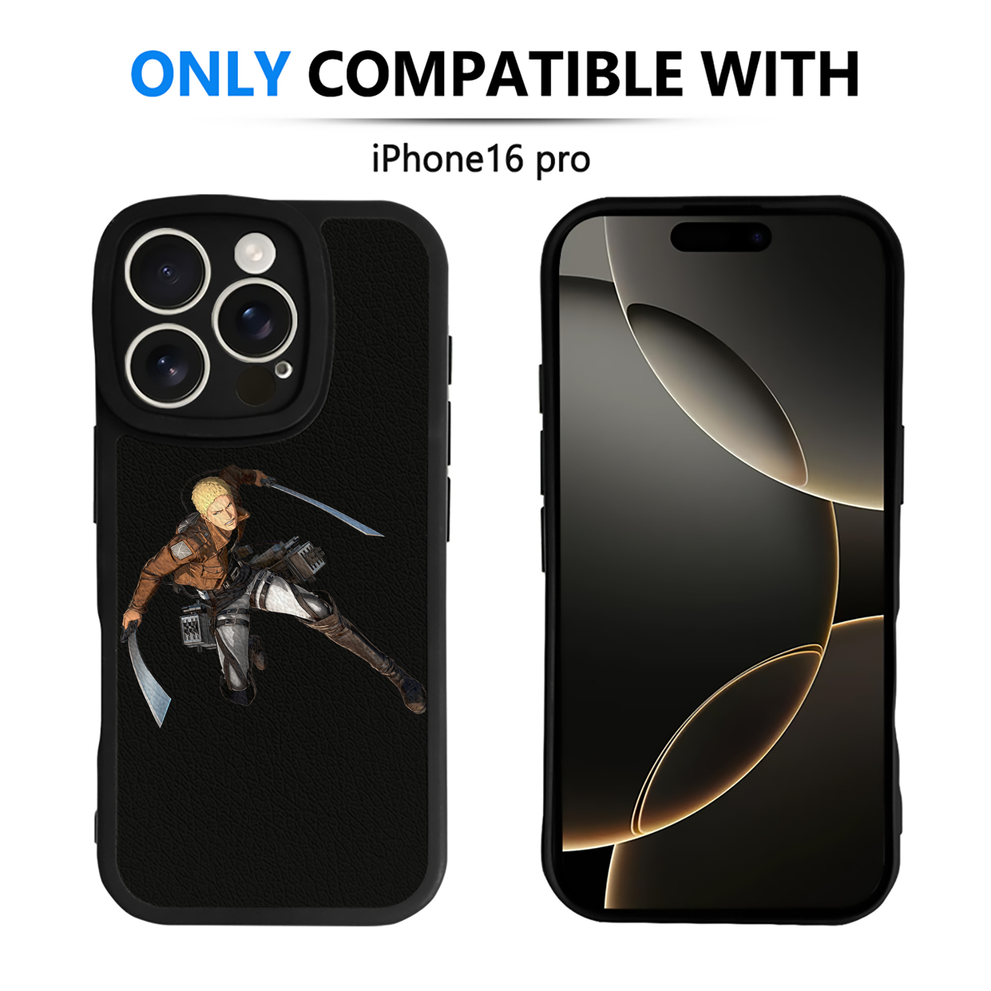 （画像用） 進撃の巨人 ライナー・ブラウン Attack on Titan Reiner Braun 【iPhone 16シリーズ対応】シリコンスマホケース（レザー調） 材質：シリコン